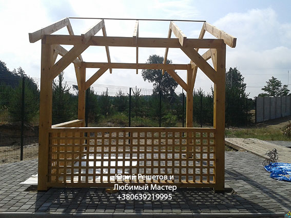 Каркас деревянной беседки
